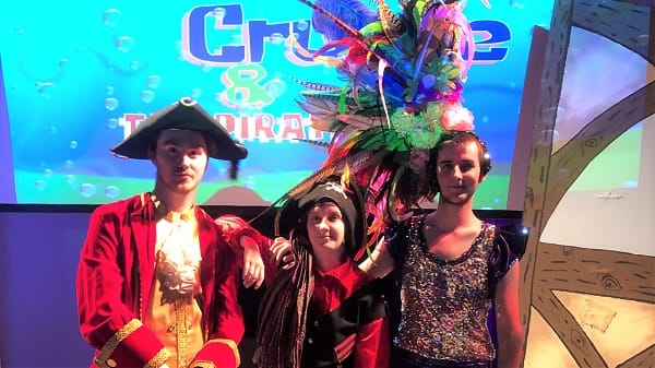 Cast members of Robinson Crusoe Panto in costume